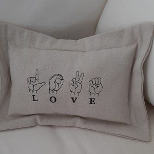 Love sign pillow